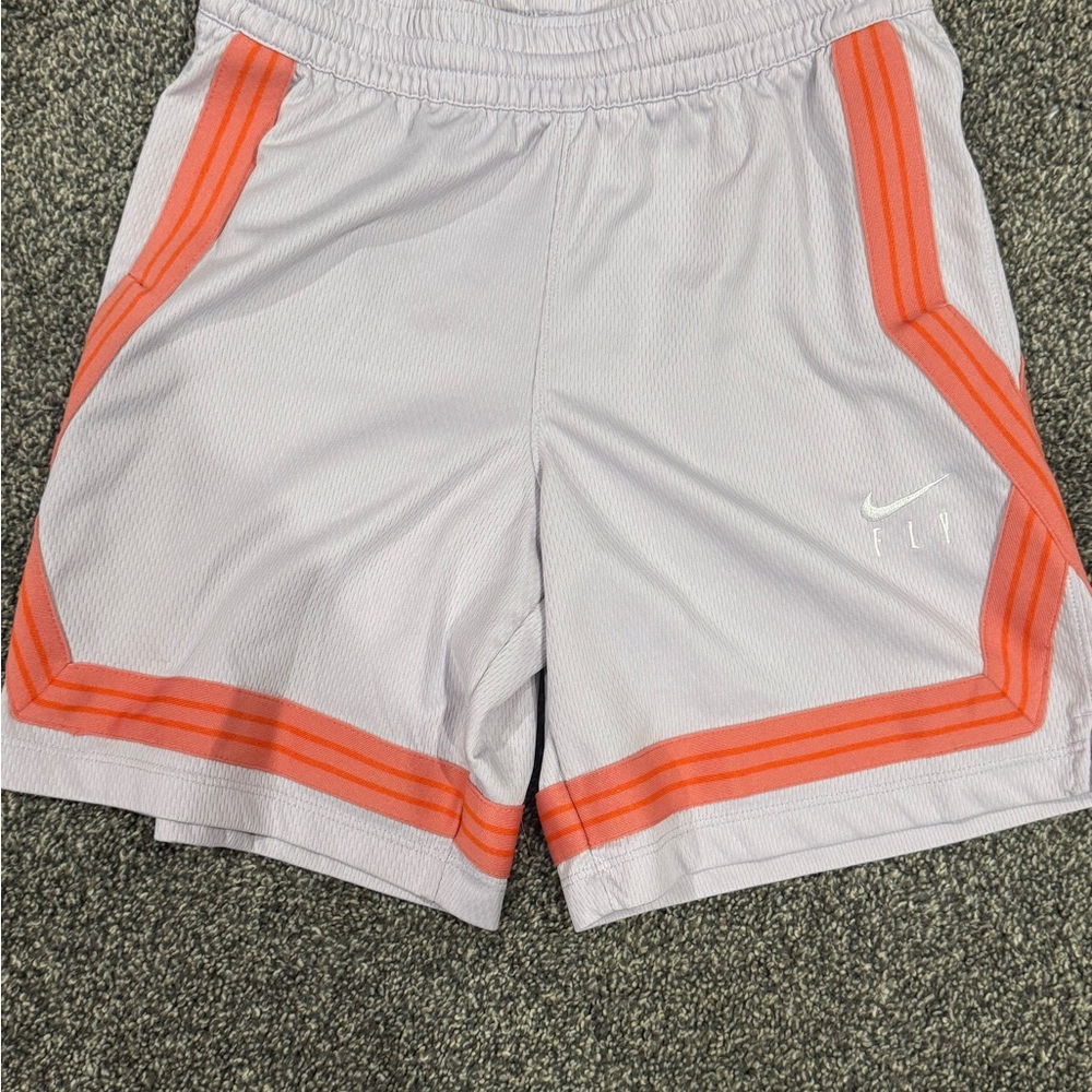 Nike White Shorts with Orange Trim